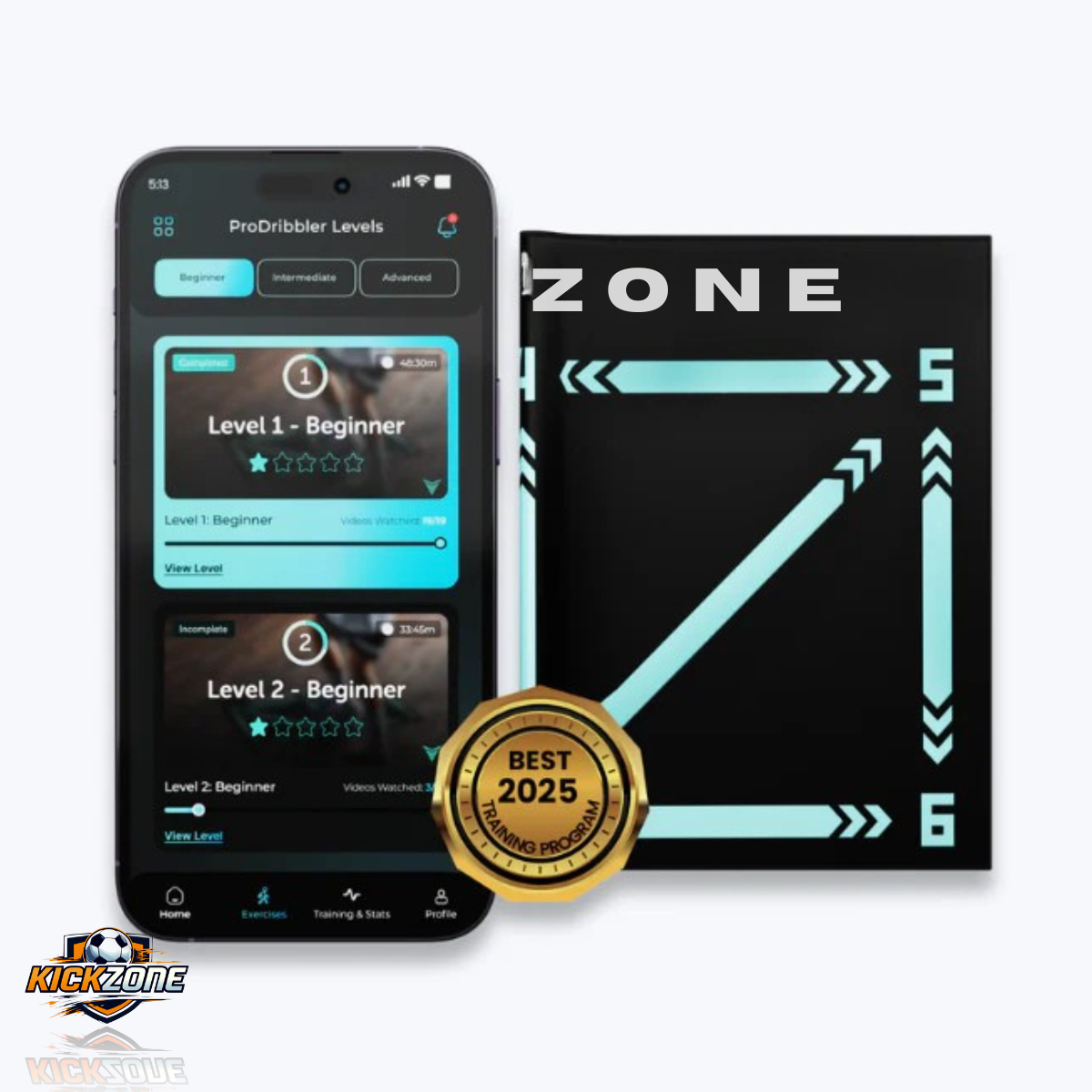 Kickzone™ Voetbal Trainingsmat + GRATIS Voetbalsokken & Programma